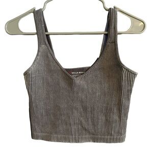 Purple Ribbed Tank Top